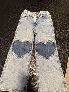 Light Blue Toddler Heart-Knee Denim Jeans